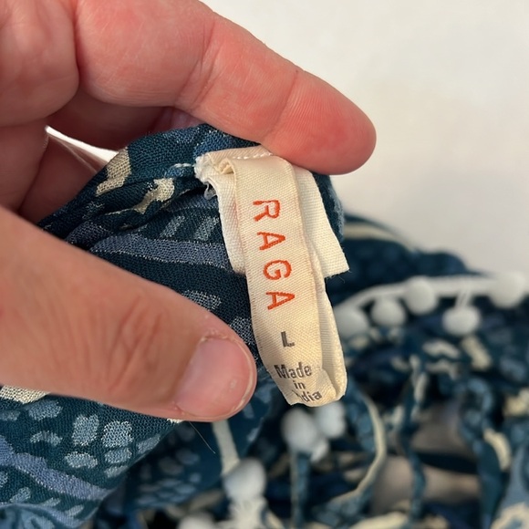 RAGA CROP TANK BLUE & WHITE BOHEMIAN SIZE LARGE - Picture 10 of 12